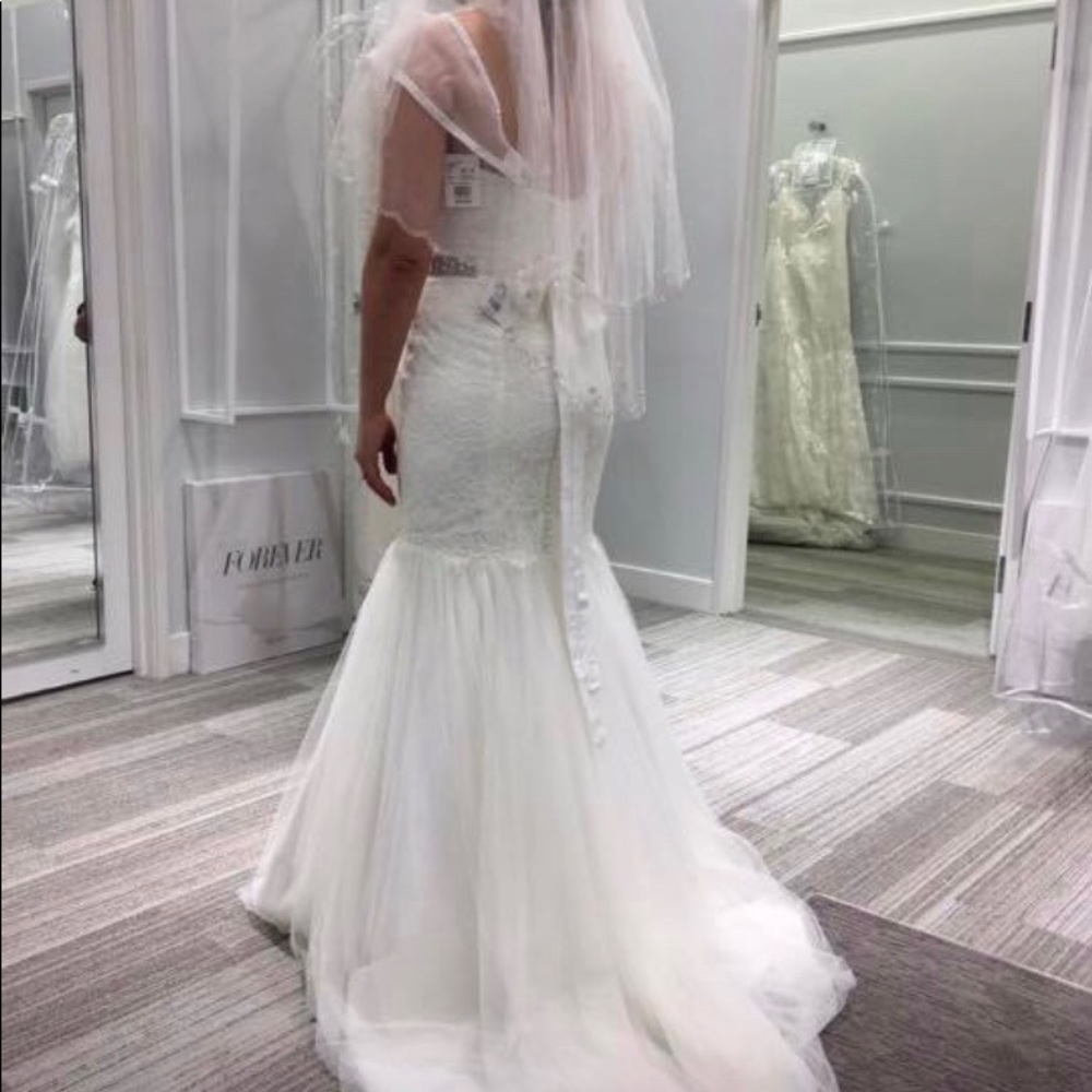 Wedding dress and veil with 2 Layers- Light Ivory
